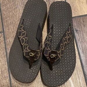Calvin Klein Dark Brown Flip Flops